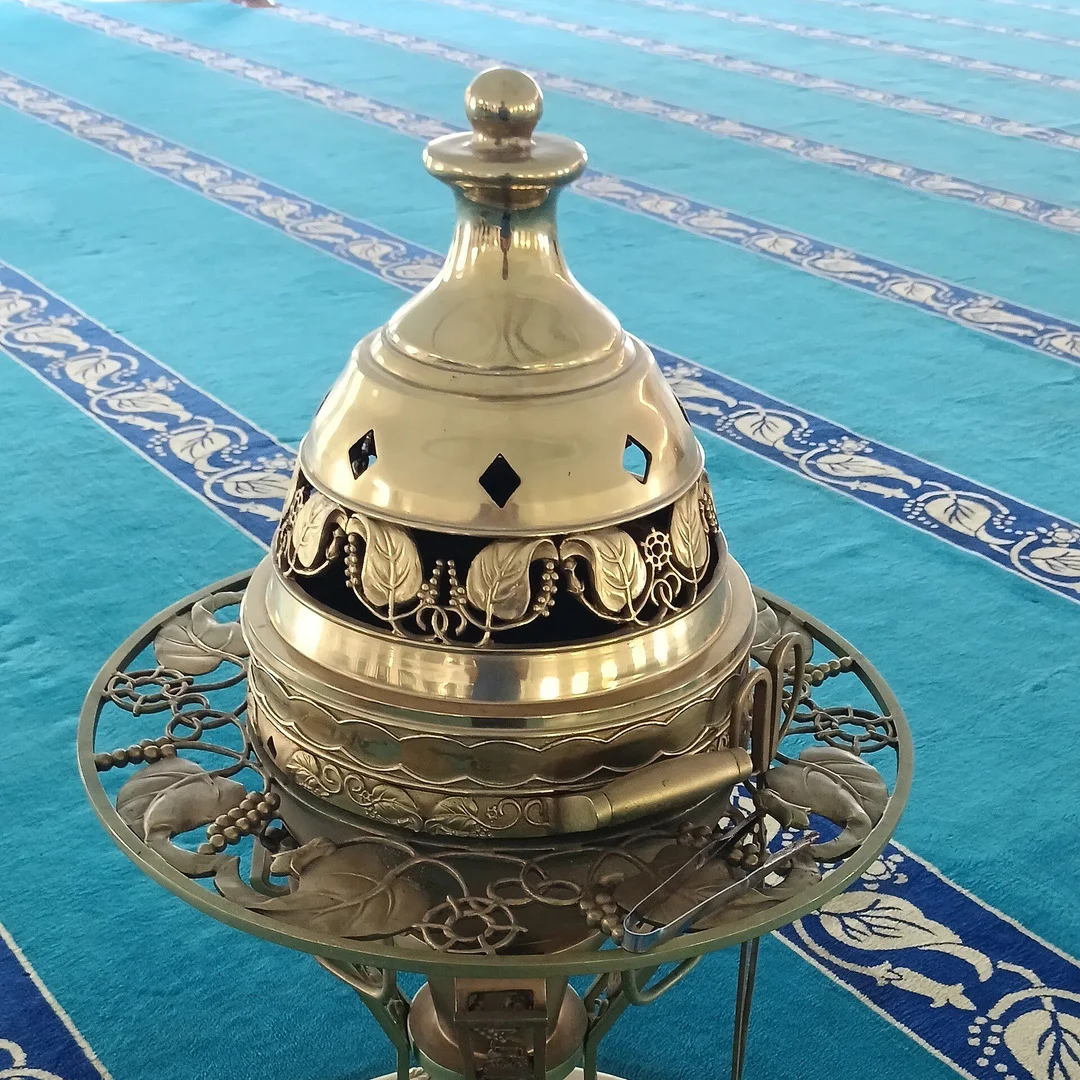 Traditional brass mabkhara incense burner with filigree dome